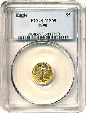 image for: 1990 $5 Gold Eagle PCGS MS69