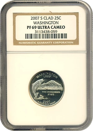 image for: 2007-S 25c Washington NGC Proof 69 UCameo
