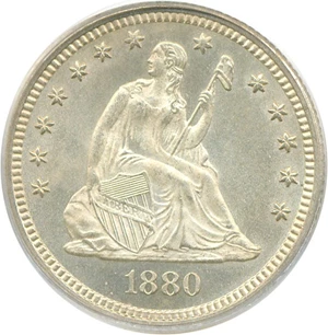 image for: 1880 25c PCGS MS64