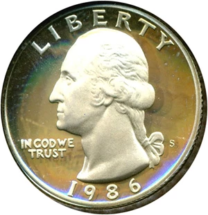 image for: 1986-S 25c ICG Proof 69 DCameo