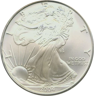 image for: 2004 $1 Silver Eagle PCGS MS69 ex:Collectors Club Edition