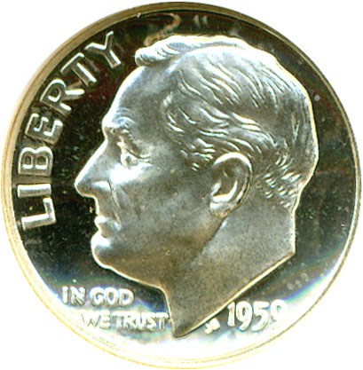 image for: 1959 10c  NGC Proof 68 Cameo