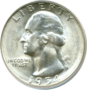 image for: 1954-S 25c PCGS MS66