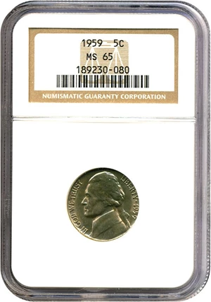 image for: 1959 5c NGC MS65