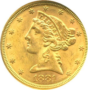 image for: 1881-S $5 NGC MS63