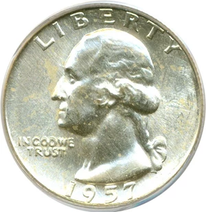 image for: 1957 25c PCGS MS65