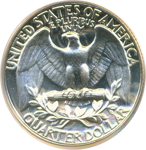 image for: 1962 25c PCGS Proof 69 Cameo