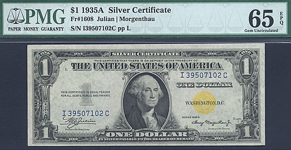 image for: Fr.2306 1935A $1 North Africa PMG Gem CU65  [I39507102C]