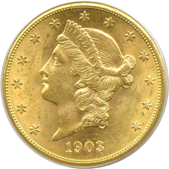 image for: 1903-S $20  PCGS MS62