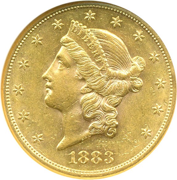image for: 1883-S $20  NGC AU58 