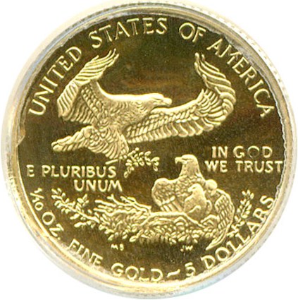 image for: 1994-W $5 Gold Eagle ANACS Proof 69 DCameo