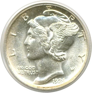 image for: 1924-D 10c PCGS MS64 FB