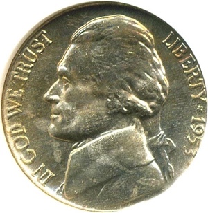image for: 1953-D 5c NGC MS65