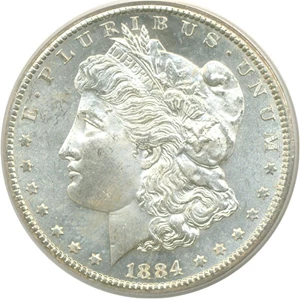 image for: 1884-CC $1 PCGS MS64 PL ex:GSA