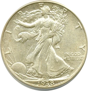 image for: 1938-D 50c ANACS AU55