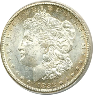image for: 1882-CC $1 ANACS MS63 * Reverse Color *