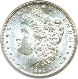 image for: 1891-CC $1 PCGS MS63
