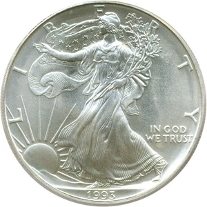 image for: 1993 $1 Silver Eagle PCGS MS69