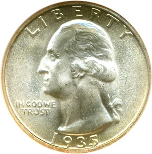 image for: 1935 25c NGC MS65