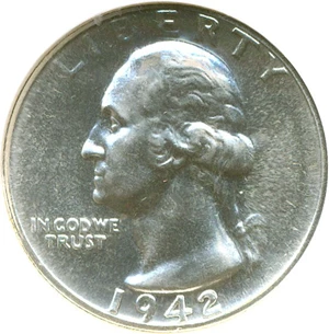 image for: 1942 25c NGC Proof 65