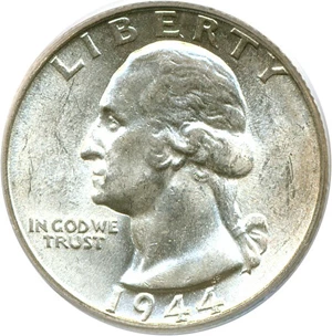 image for: 1944 25c PCGS MS62