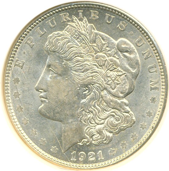 image for: Hot 50 VAM: 1921-D $1 Morgan  VAM 1B  Capped R NGC AU58