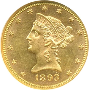 image for: 1893 $10 NGC MS63 PL