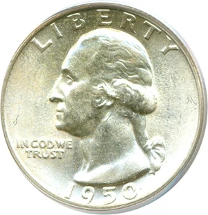image for: 1950 25c PCGS MS65