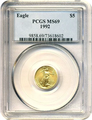 image for: 1992 $5 Gold Eagle PCGS MS69