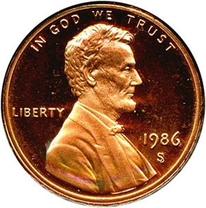 image for: 1986-S 1c ICG Proof 69 RD DCameo