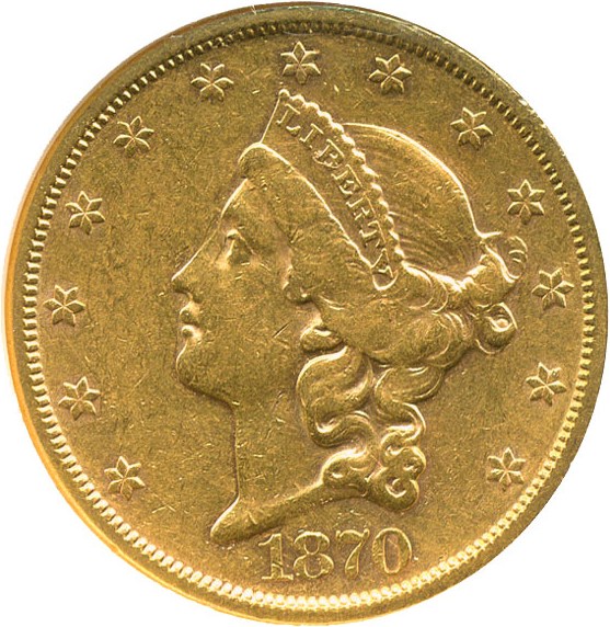image for: 1870-S $20  NGC AU53