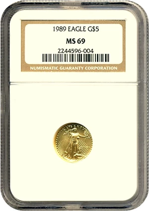 image for: 1989 $5 Gold Eagle NGC MS69