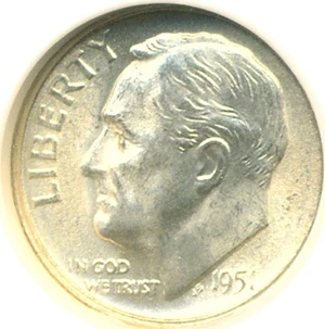 image for: 1951-S 10c NGC MS66 FT