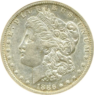 image for: Top 100 VAM: 1886-O $1 VAM 1A E Rev ANACS AU50
