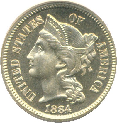 image for: 1884 3cN  PCGS Proof 66 Cameo