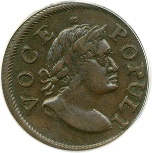 image for: 1760 1/2 P Voce Populi PCGS AU55 BN