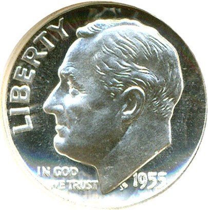 image for: 1955 10c  NGC Proof 68 Cameo