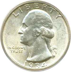 image for: 1934 25c PCGS MS63