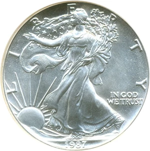 image for: 1987 $1 Silver Eagle NGC MS69