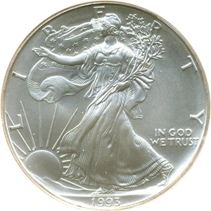 image for: 1993 $1 Silver Eagle NGC MS69