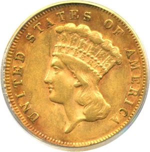 image for: 1878 $3 PCGS AU55