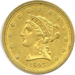 image for: 1843-O $2 1/2 Small Date PCGS AU55 ex: Steecher