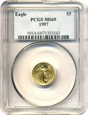 image for: 1997 $5 Gold Eagle PCGS MS69