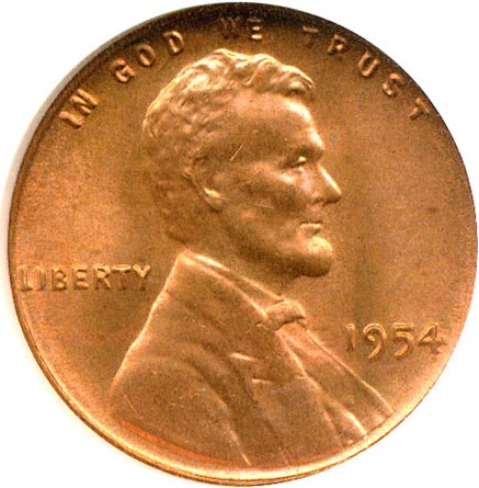 image for: 1954 1c  NGC MS65 RD