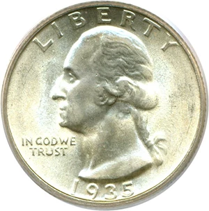 image for: 1935 25c PCGS MS64