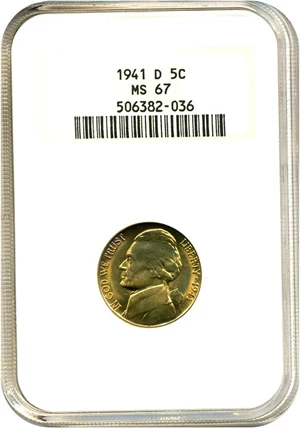 image for: 1941-D 5c NGC MS67