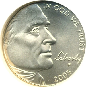 image for: 2005-P 5c Bison - Satin Finish (SMS) NGC MS68