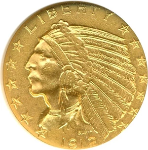 image for: 1912 $5 NGC AU58