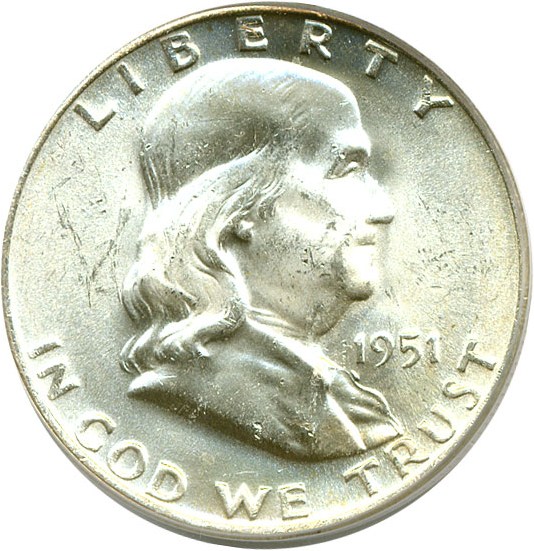 image for: 1951-D 50c  PCGS MS64 FBL
