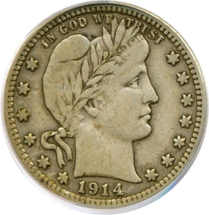 image for: 1914-S 25c PCGS VF30